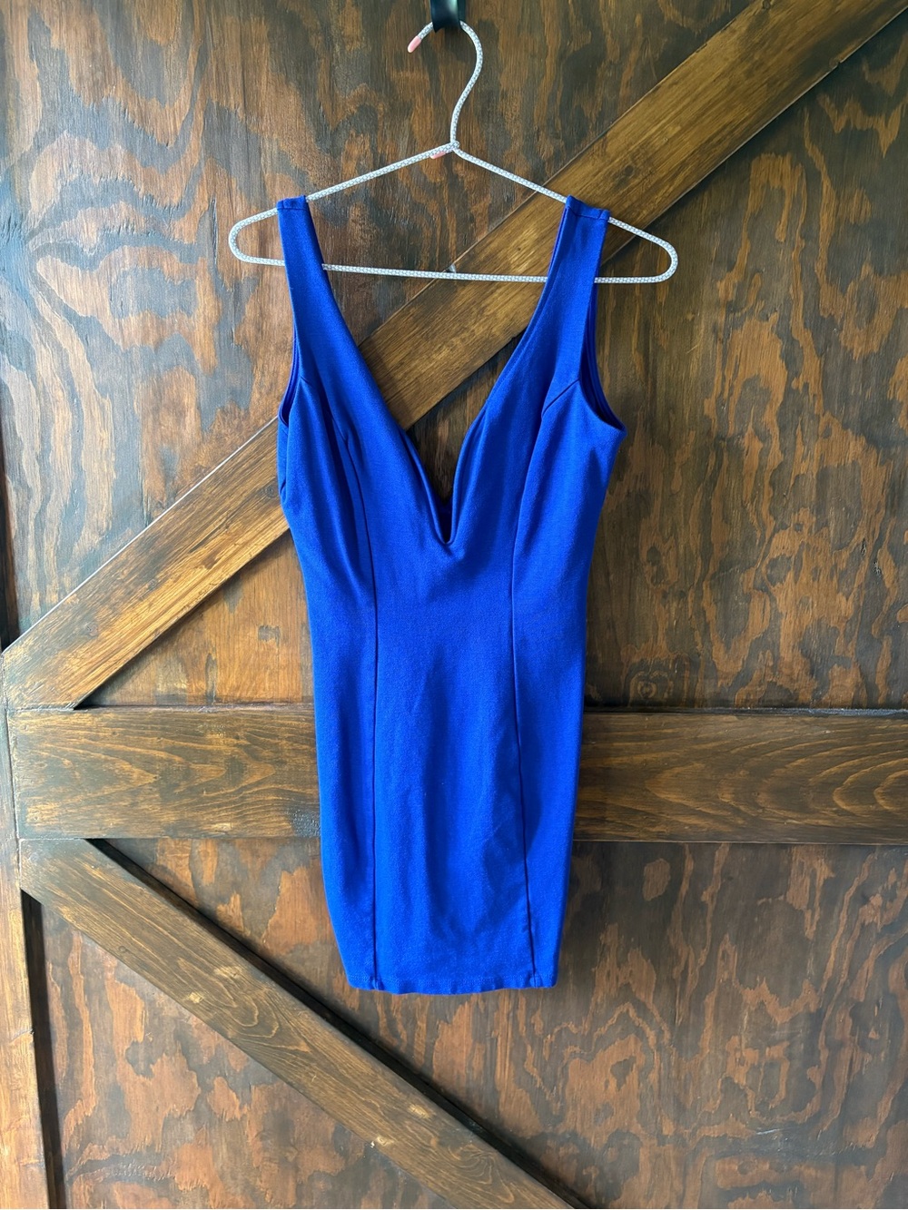 Windsor Royal Blue V-Neck Bodycon Mini Dress